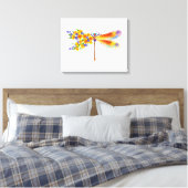 gele bloemlibel canvas afdruk (Insitu (Slaapkamer))