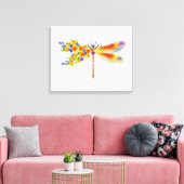 gele bloemlibel canvas afdruk (Insitu (Woonkamer))