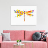 gele bloemlibel canvas afdruk (Insitu (Woonkamer))