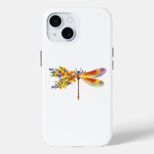 gele bloemlibel Case-Mate iPhone case (Achterkant)