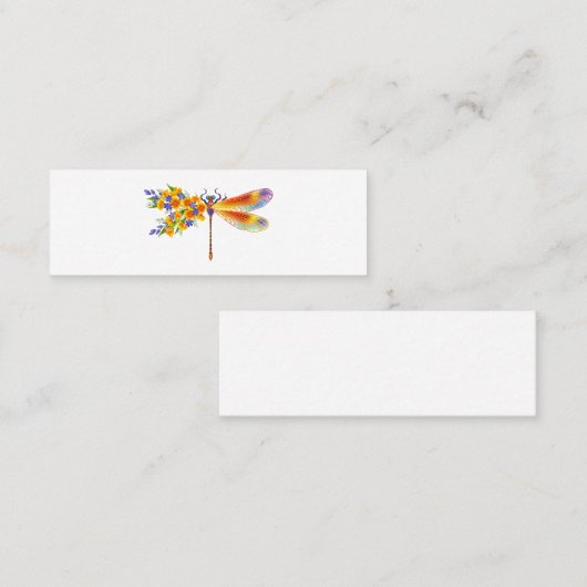gele bloemlibel contactkaartje (Voorkant / Achterkant)