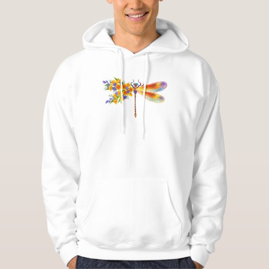 gele bloemlibel hoodie (Voorkant)