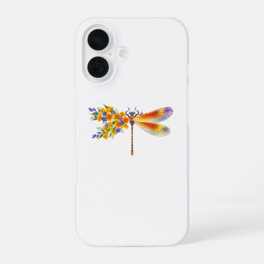 gele bloemlibel iPhone 16 hoesje (Achterkant)