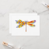 gele bloemlibel kaart (Voorkant / Achterkant in situ)