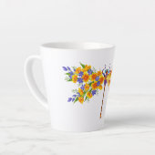 gele bloemlibel latte mok (Linkerhoek)