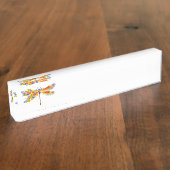 gele bloemlibel naambordje (Zijkant)