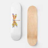gele bloemlibel persoonlijk skateboard (Voorkant)