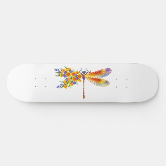 gele bloemlibel persoonlijk skateboard (Horizontaal)