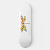 gele bloemlibel persoonlijk skateboard (Voorkant)