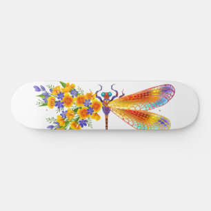 gele bloemlibel persoonlijk skateboard