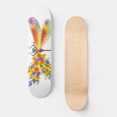 gele bloemlibel persoonlijk skateboard (Voorkant)