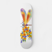gele bloemlibel persoonlijk skateboard (Voorkant)