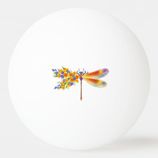 gele bloemlibel pingpongbal (Voorkant)
