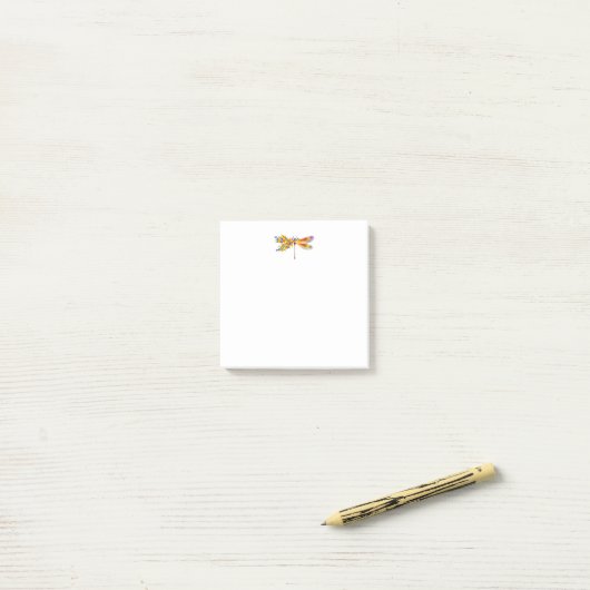 gele bloemlibel post-it® notes (Op bureau)