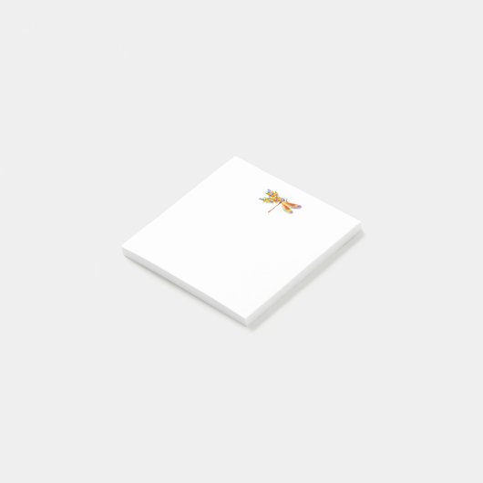 gele bloemlibel post-it® notes (Schuin)