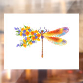 gele bloemlibel raamsticker (Vel 2)