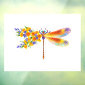 gele bloemlibel raamsticker (Vel 3)