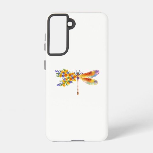 gele bloemlibel samsung galaxy hoesje (Achterkant)
