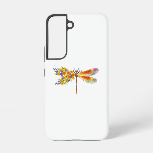 gele bloemlibel samsung galaxy hoesje (Achterkant)