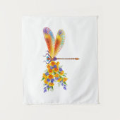 gele bloemlibel wandkleed (Voorkant)