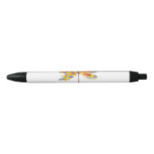 gele bloemlibel zwarte inkt pen (Voorkant)