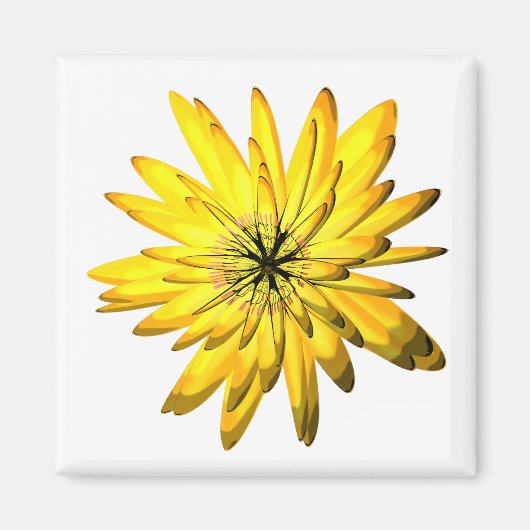 gele bloemmagneet magneet (Voorkant)