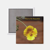 gele bloemmagneet magneet (Voorkant / Achterkant)