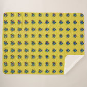 Gele bloempatroon sherpa deken (Voorkant (horizontaal))