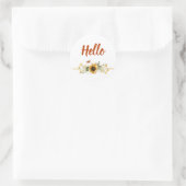Gele bloemrand  ronde sticker (Tas)