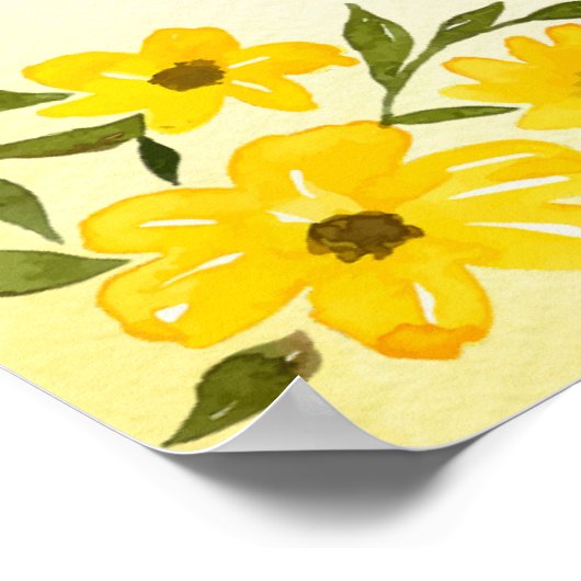 Gele bloemrijke tuinland Indische bruiloft haldi w Poster (Hoek)