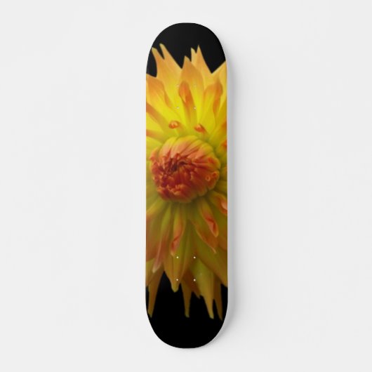 Gele bloemskateboard skateboard (Voorkant)