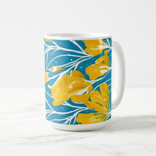 gele bloemtuin koffiemok (Voorkant rechts)