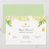 Gele bloemvlinderplanten bruidsshower kaart (Voorkant / Achterkant)