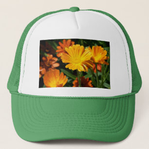 Gele bloesbloemen Kunst Vredesliefhebbers Trucker Pet