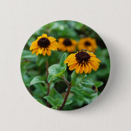 Gele Bloesem Foto Ronde Badge Button 5,7 Cm