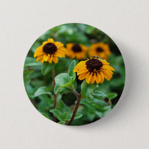 Gele Bloesem Foto Ronde Badge Button 5,7 Cm