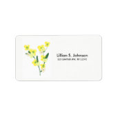 Gele bloesem Stems Etiket (Voorkant)