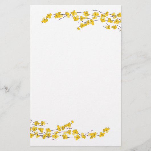 Gele Bloesems Briefpapier (Voorkant)