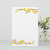 Gele Bloesems Briefpapier (Staand voorkant)