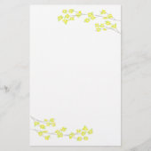 Gele bloesems briefpapier (Voorkant)