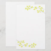 Gele bloesems briefpapier (Voorkant / Achterkant)