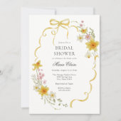 Gele bloesems en bogen Vrijgezellenfeest Kaart (Voorkant)