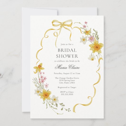 Gele bloesems en bogen Vrijgezellenfeest Kaart (Voorkant)