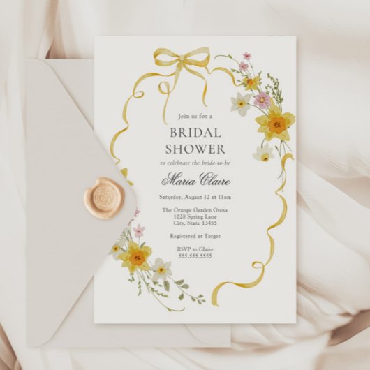 Gele bloesems en bogen Vrijgezellenfeest Kaart