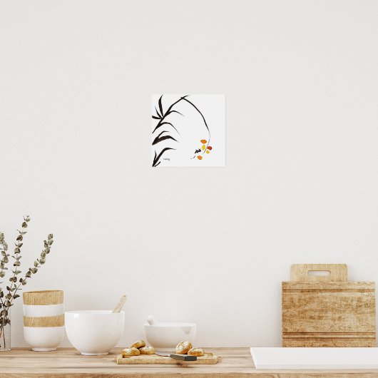 Gele bloeskunst Afdrukken Poster (Keuken)