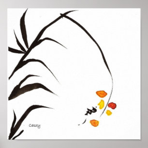 Gele bloeskunst poster