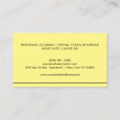 Gele Blue Janitorial Maid House Cleaning Service Visitekaartje (Achterkant)