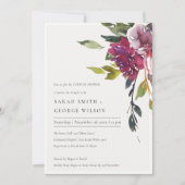 Gele Blush Bourgogne Floral Couples Shower Invite Bedankkaart (Voorkant)