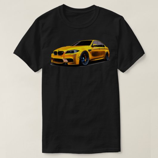 Gele bmw sportwagen t-shirt (Design voorkant)