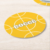 Gele Bocce Ball aangepaste papieren drankje onderz Ronde Kartonnen Onderzetter (Gebogen)